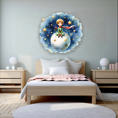 BipBop Stickers "Il principe sognatore" Adesivi murali in tessuto Premium" per bambini attacca e stacca, Sicuri e Atossici. Decora le camerette dei bambini. Unici e creativi (Principe sognatore)