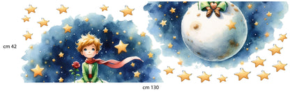 BipBop Stickers "Il principe sognatore" Adesivi murali in tessuto Premium" per bambini attacca e stacca, Sicuri e Atossici. Decora le camerette dei bambini. Unici e creativi (Principe sognatore)