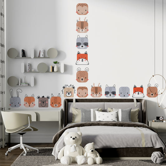 BipBop Stickers "Animals4 25 pezzi" Adesivi murali in tessuto Pemium" per bambini attacca e stacca, Sicuri e Atossici. Decorare pareti e mobili della cameretta dei bambini. Decori unici e creativi!"
