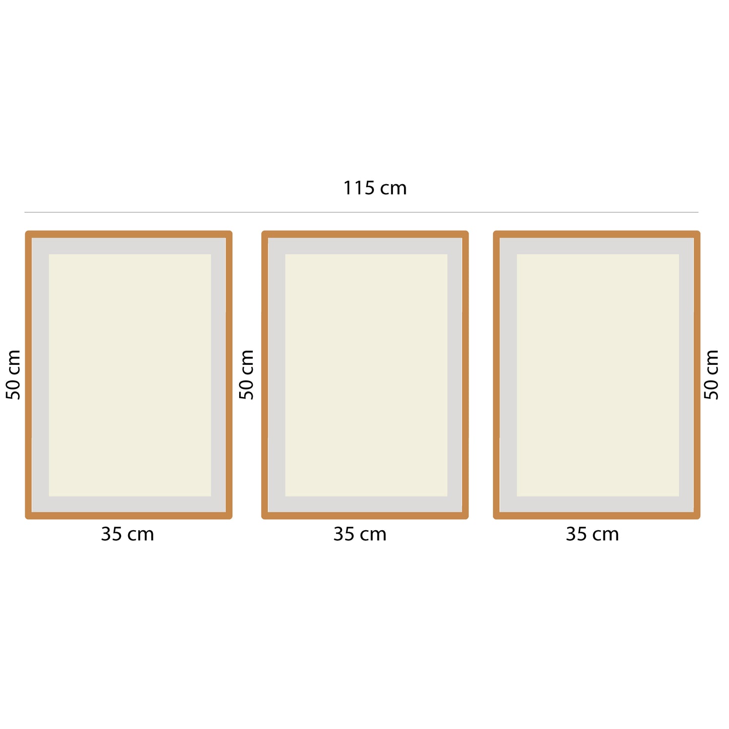 BipBop – Set 3 Quadri Cameretta Bambini con Cornice in Legno Naturale – Decorazioni Parete Cameretta Neonato – Set da Parete per Camera Bimbo e Bimba – mis. 35x50-35x30-35x50 - Animals