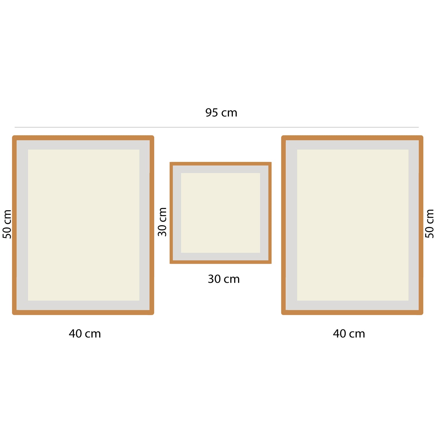 BipBop – Set 3 Quadri Cameretta Bambini con Cornice in Legno Naturale – Decorazioni Parete Cameretta Neonato – Set da Parete per Camera Bimbo e Bimba – mis. 40x50-30x30-40x50-Animals (Simpatica Volpe)