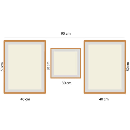 BipBop – Set 3 Quadri Cameretta Bambini con Cornice in Legno Naturale – Decorazioni Parete Cameretta Neonato – Set da Parete per Camera Bimbo e Bimba – mis. 40x50-30x30-40x50-Animals (Simpatica Volpe)