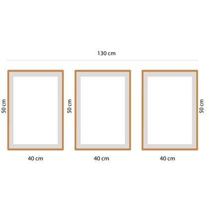 BipBop – Set 3 Quadri Cameretta Bambini con Cornice in Legno Naturale – Decorazioni Parete Cameretta Neonato – Set da Parete per Camera Bimbo e Bimba – mis. 40x50-40X50-40x50 - Animal Duo