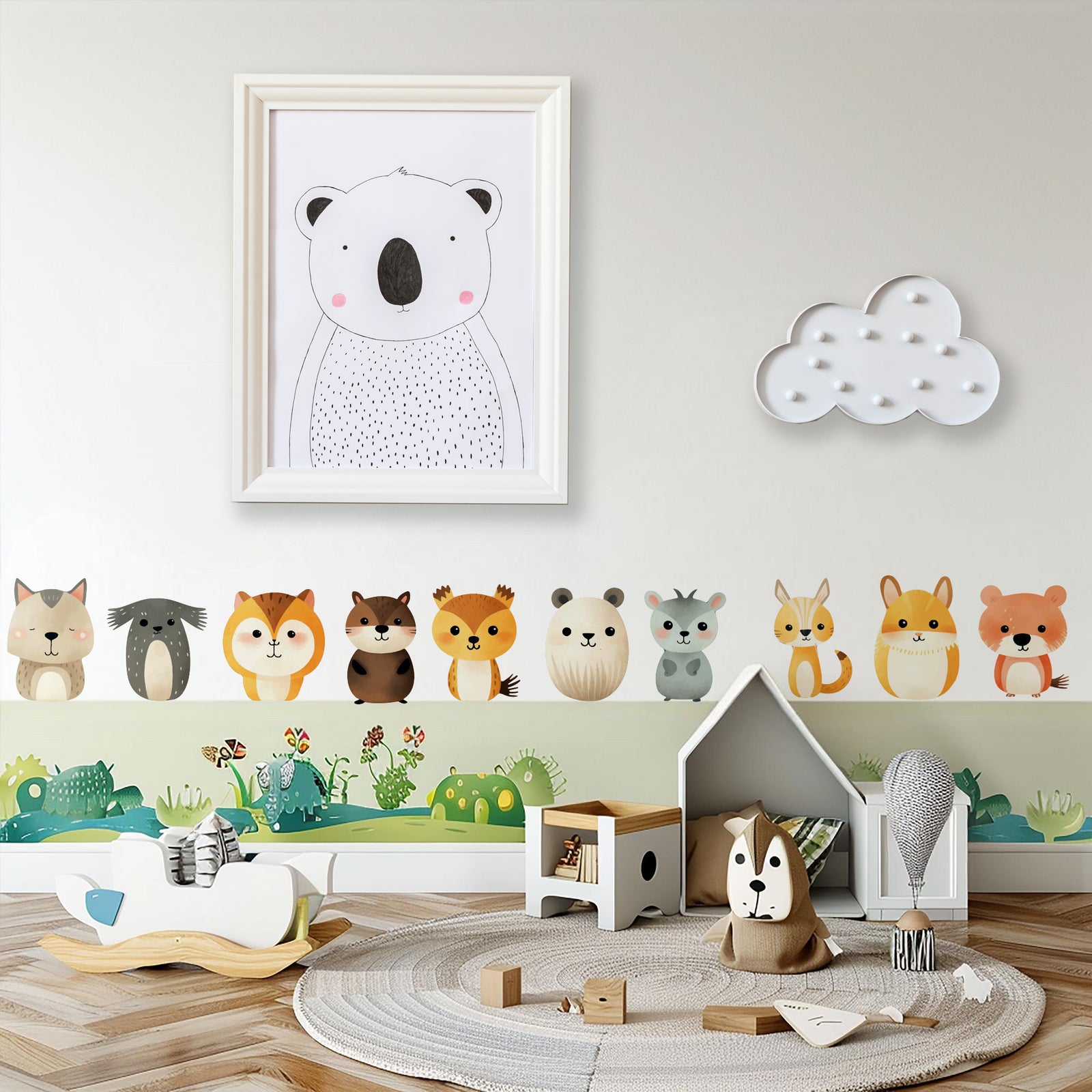 Cameretta con decorazioni a tema animali BipBop