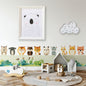 BipBop Stickers "Animali simpatici" set 14 pz. Adesivi murali in tessuto Premium" per bambini attacca e stacca, Sicuri e Atossici. Decora le camerette dei bambini. Unici e creativi