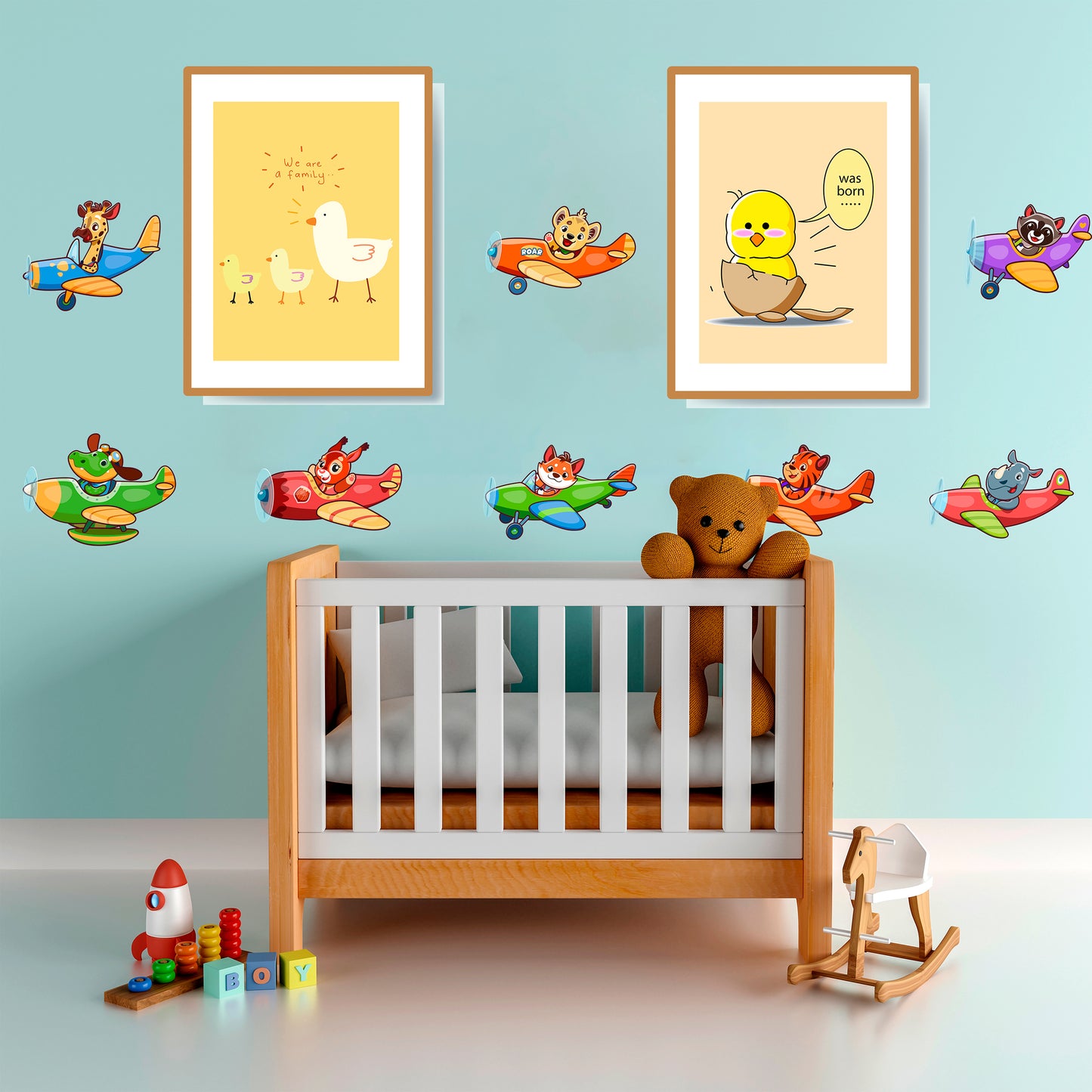 BipBop Stickers "Piccoli piloti" Adesivi murali in tessuto Premium" per bambini attacca e stacca, Sicuri e Atossici. Decora le camerette dei bambini. Unici e creativi (Piccoli piloti)