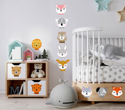 BipBop Stickers "Animals 3" Adesivi murali in tessuto Premium" per bambini attacca e stacca, Sicuri e Atossici. Decora le camerette dei bambini. Unici e creativi (animals3)