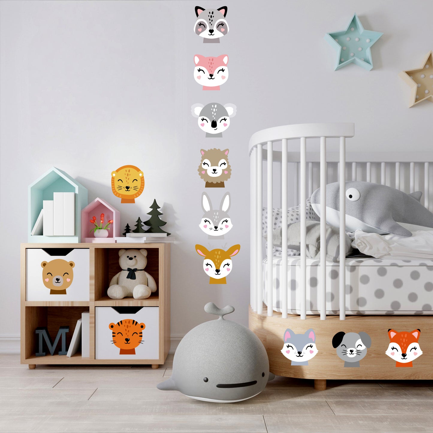 BipBop Stickers "Animals 3" Adesivi murali in tessuto Premium" per bambini attacca e stacca, Sicuri e Atossici. Decora le camerette dei bambini. Unici e creativi (animals3)