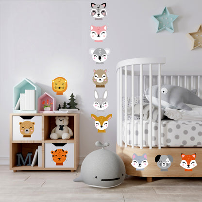 BipBop Stickers "Animals 3" Adesivi murali in tessuto Premium" per bambini attacca e stacca, Sicuri e Atossici. Decora le camerette dei bambini. Unici e creativi (animals3)