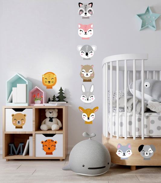 BipBop Stickers "Animals 3" Adesivi murali in tessuto Premium" per bambini attacca e stacca, Sicuri e Atossici. Decora le camerette dei bambini. Unici e creativi (animals3)