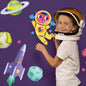 BipBop Stickers "Astronauta" Se 25 pz. Adesivi murali in tessuto Premium" per bambini attacca e stacca, Sicuri e Atossici. Decora le camerette dei bambini. Unici e creativi