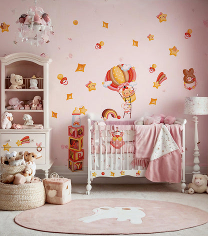 BipBop Stickers "Baby" Set 30 pz. Adesivi murali in tessuto Premium" per bambini attacca e stacca, Sicuri e Atossici. Decora le camerette dei bambini. Unici e creativi