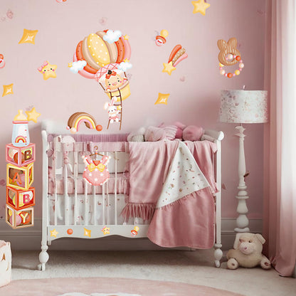 BipBop Stickers "Baby" Set 30 pz. Adesivi murali in tessuto Premium" per bambini attacca e stacca, Sicuri e Atossici. Decora le camerette dei bambini. Unici e creativi