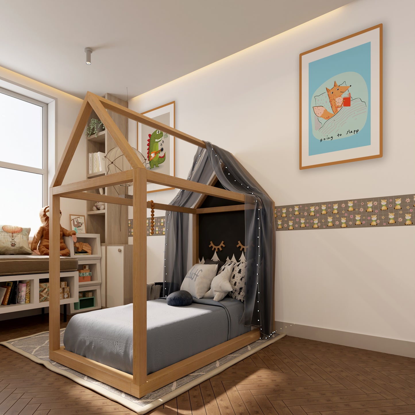 Bordo murale "Giraffe" Greca decorativa per pareti cameretta bambini, adesivo riposizionabile e lavabile, facile applicazione e rimozione. Scopri tutta la collezione