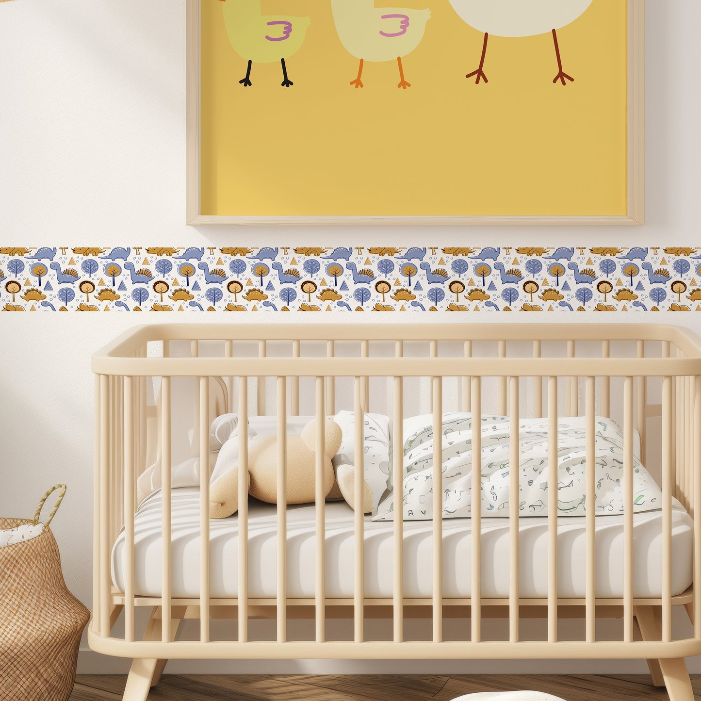 Bordo murale "Dinosauri" Greca decorativa per pareti cameretta bambini, adesivo riposizionabile e lavabile, facile applicazione e rimozione. Scopri la collezione