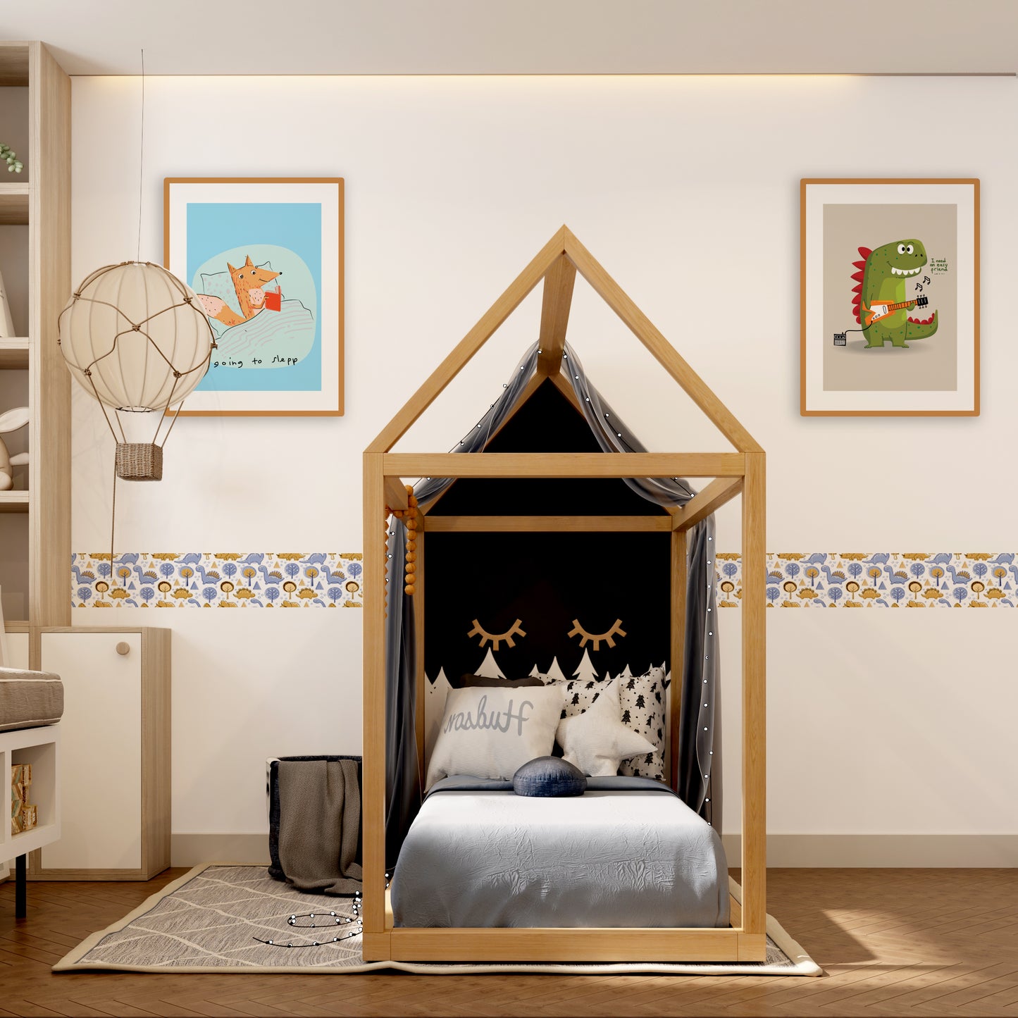 Bordo murale "Dinosauri" Greca decorativa per pareti cameretta bambini, adesivo riposizionabile e lavabile, facile applicazione e rimozione. Scopri la collezione