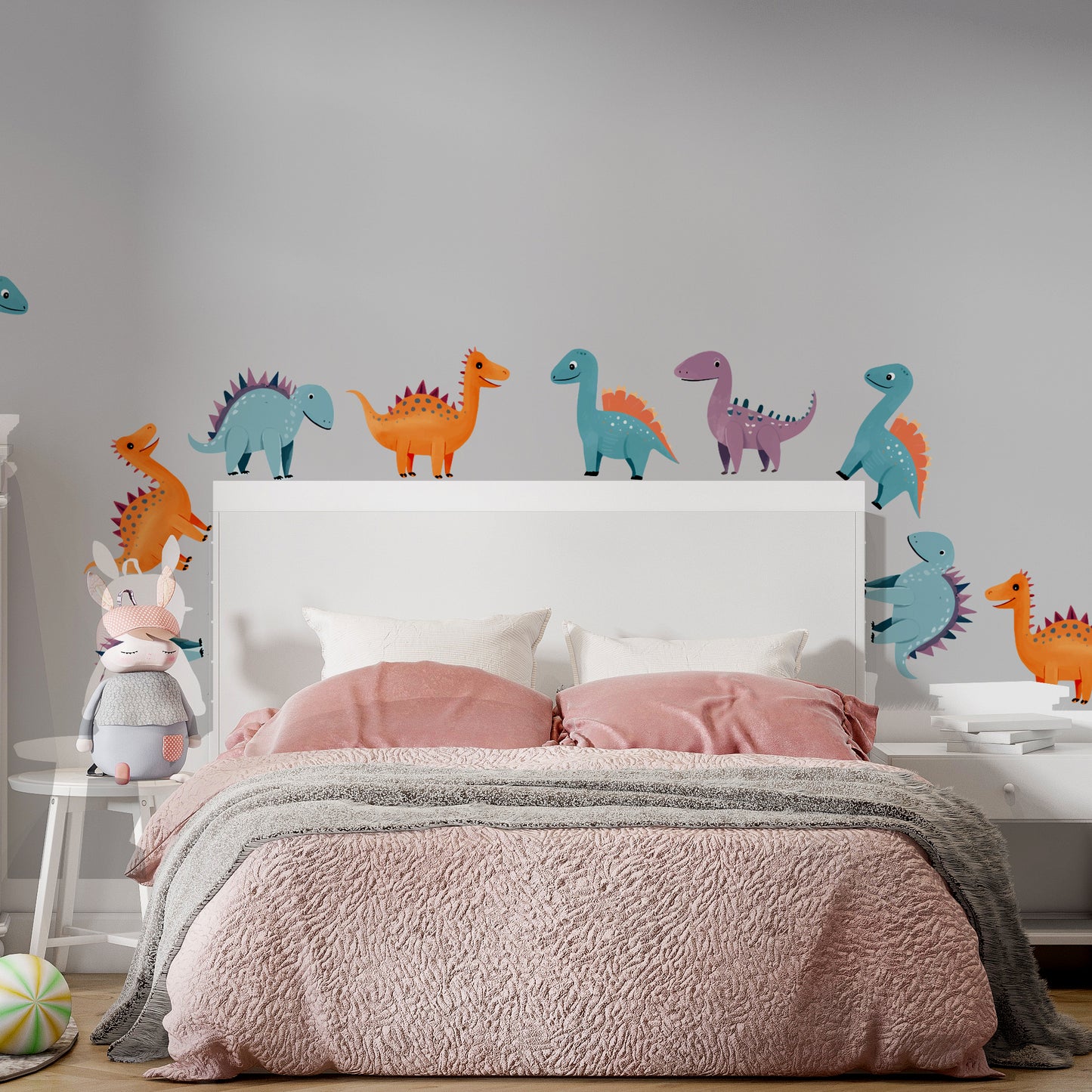 BipBop Stickers "Dinosauri" Adesivi murali in tessuto Premium" per bambini attacca e stacca, Sicuri e Atossici. Decora le camerette dei bambini. Unici e creativi