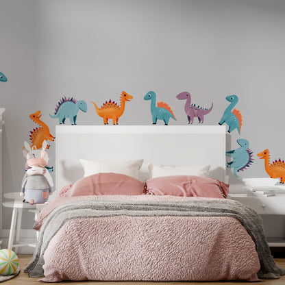 BipBop Stickers "Dinosauri" Adesivi murali in tessuto Premium" per bambini attacca e stacca, Sicuri e Atossici. Decora le camerette dei bambini. Unici e creativi