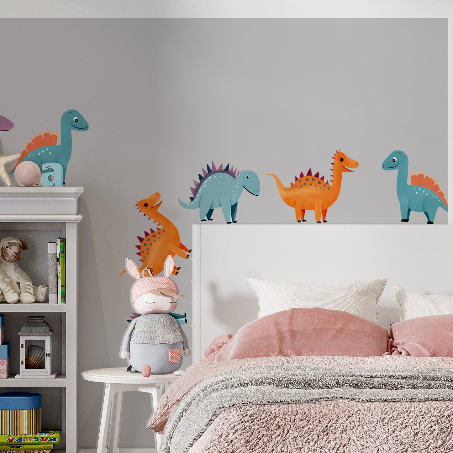 BipBop Stickers "Dinosauri" Adesivi murali in tessuto Premium" per bambini attacca e stacca, Sicuri e Atossici. Decora le camerette dei bambini. Unici e creativi