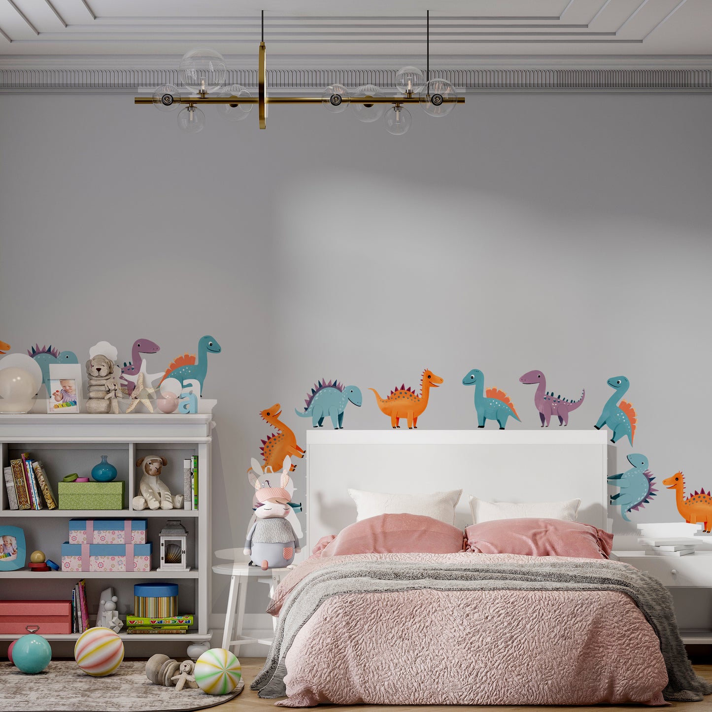 BipBop Stickers "Dinosauri" Adesivi murali in tessuto Premium" per bambini attacca e stacca, Sicuri e Atossici. Decora le camerette dei bambini. Unici e creativi