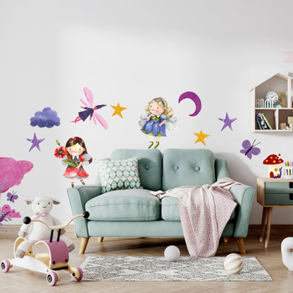 BipBop Stickers "Fate" Set 30 pz. Adesivi murali in tessuto Premium" per bambini attacca e stacca, Sicuri e Atossici. Decora le camerette dei bambini. Unici e creativi