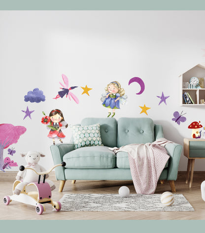 BipBop Stickers "Fate" Set 30 pz. Adesivi murali in tessuto Premium" per bambini attacca e stacca, Sicuri e Atossici. Decora le camerette dei bambini. Unici e creativi