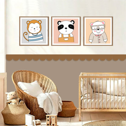 BipBop stickers. Bordo murale" Linea Onda " Greca decorativa per pareti cameretta bambini, adesivo riposizionabile e lavabile, facile applicazione e rimozione. 7 pezzi