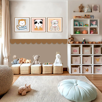 BipBop stickers. Bordo murale" Linea Onda " Greca decorativa per pareti cameretta bambini, adesivo riposizionabile e lavabile, facile applicazione e rimozione. 7 pezzi