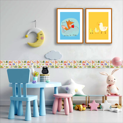 Bordo murale "Lumache" Greca decorativa per pareti cameretta bambini, adesivo riposizionabile e lavabile, facile applicazione e rimozione. Scopri tutta la collezione