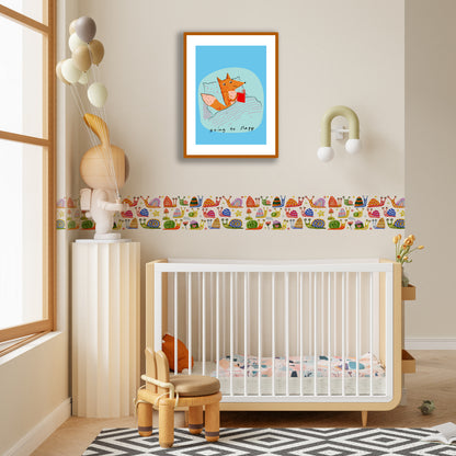 Bordo murale "Lumache" Greca decorativa per pareti cameretta bambini, adesivo riposizionabile e lavabile, facile applicazione e rimozione. Scopri tutta la collezione