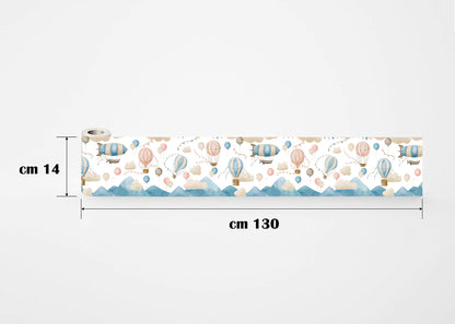 Bordo murale adesivo “Mongolfiere” – Greca decorativa "lunghezza 9 metri" per la camera bambini, adesivo riposizionabile e lavabile, ideale per arredare la cameretta. Vedi tutta la collezione