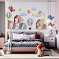 BipBop Stickers “Mongolfiere” – Set premium da 50 pezzi, adesivi murali in tessuto per bambini, riposizionabili e sicuri, per decorare pareti e mobili della cameretta