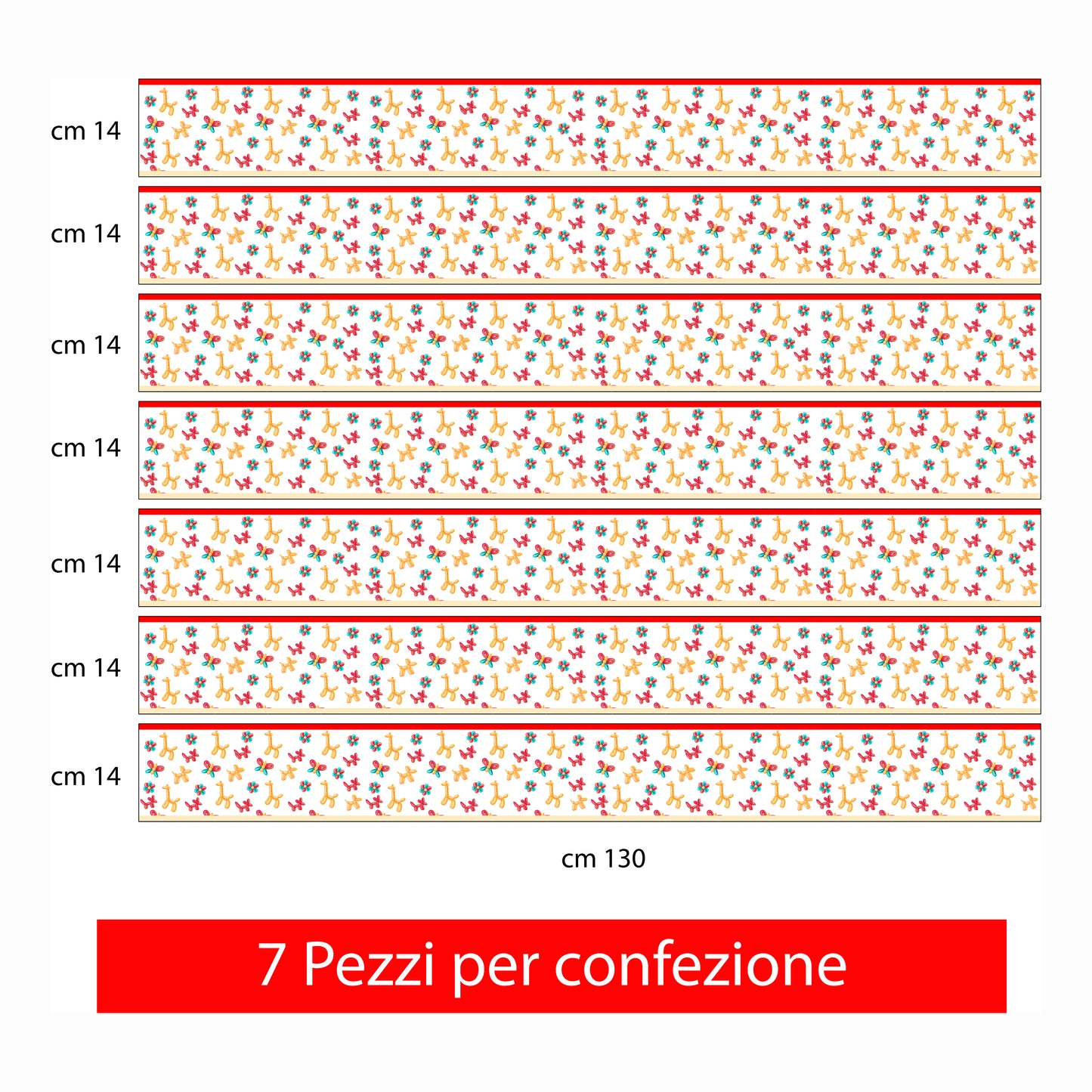 Bordo murale"Baloonsi" Greca decorativa per pareti cameretta bambini, adesivo riposizionabile e lavabile, facile applicazione e rimozione. Scopri tutta la collezione