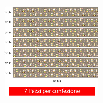 Bordo murale "Giraffe" Greca decorativa per pareti cameretta bambini, adesivo riposizionabile e lavabile, facile applicazione e rimozione. Scopri tutta la collezione