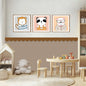 BipBop – Set 3 Quadri Cameretta Bambini con Cornice in Legno Naturale – Decorazioni Parete Cameretta Neonato – Set da Parete per Camera Bimbo e Bimba – mis. 40x50-30x30-40x50-Animals (Animal Tris)