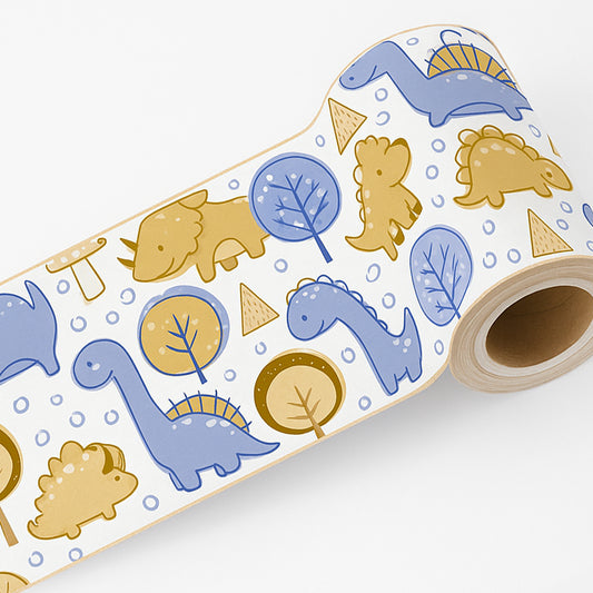Bordo murale "Dinosauri" Greca decorativa per pareti cameretta bambini, adesivo riposizionabile e lavabile, facile applicazione e rimozione. Scopri la collezione