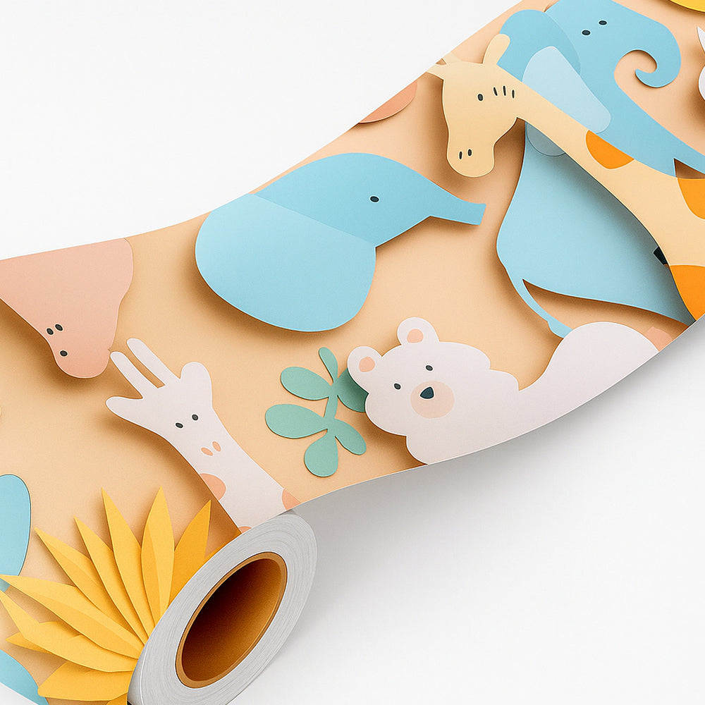 Greca Adesiva Animali 3D per Cameretta Bambini | Bordo Murale Rimovibile