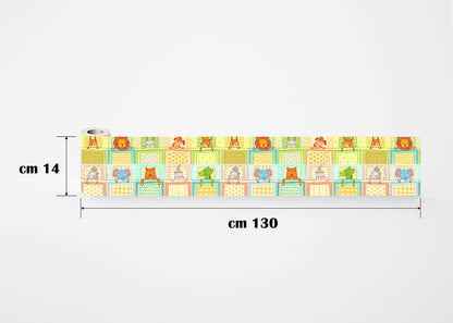 Bordo murale adesivo “Animali addormentati” Greca decorativa " 7 pezzi" per camera bambini, lunghezza 9 metri, adesivo riposizionabile e lavabile, per arredare la cameretta. Scopri la collezione