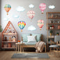 BipBop Stickers "Mongolfiere Set 14 pz " Adesivi murali in tessuto Premium" per bambini attacca e stacca, Sicuri e Atossici. Decora le camerette dei bambini. Unici e creativi